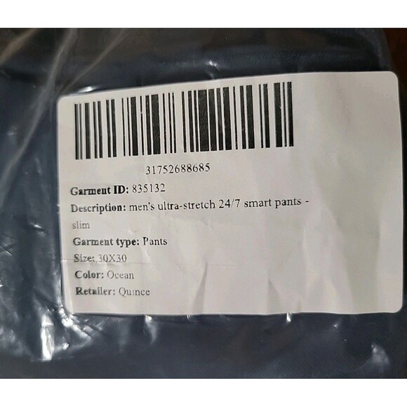 Quince Ultra Stretch 24/7 Smart Chino Ocean Blue Dress Pants Size 30X30 Neutral - Picture 3 of 12